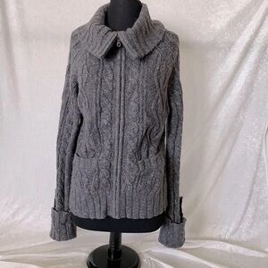 Caslon Gray Cable Knit Women's Sweater